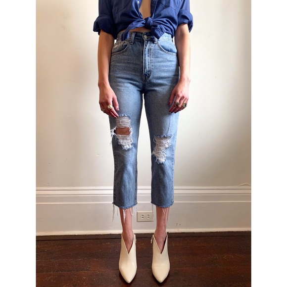 Twelve By Antwelfth Cropped Straight Leg Jeans Size 26 - Picture 2 of 8